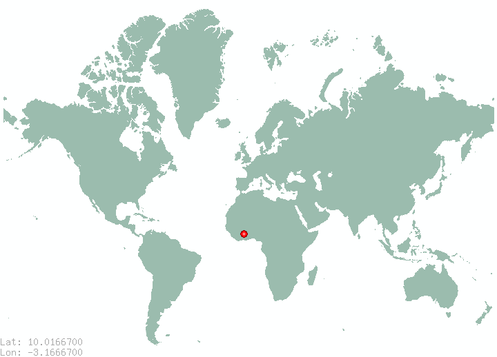 Tiafandouo in world map